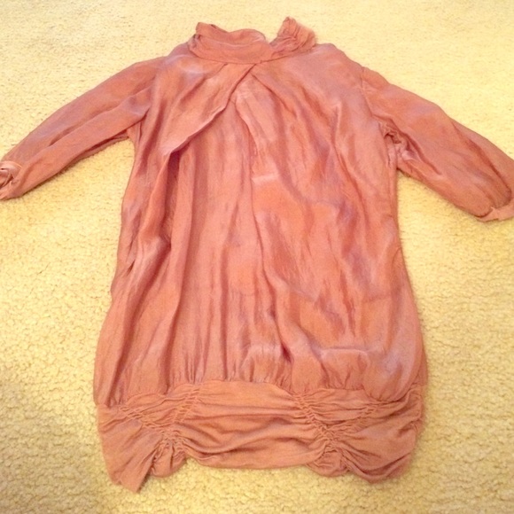Rose sheer silky blouse