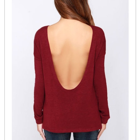 Red backless long sleeve shirt! Brand new