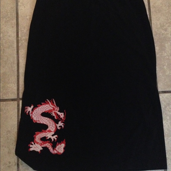 Black knee length skirt, size L