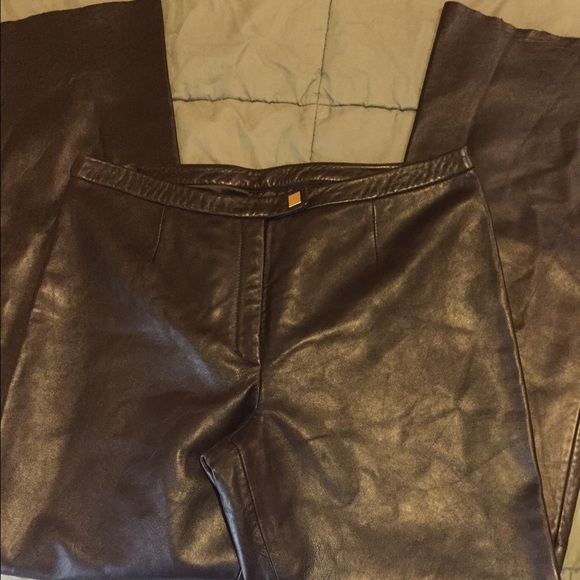 Dark brown leather pants