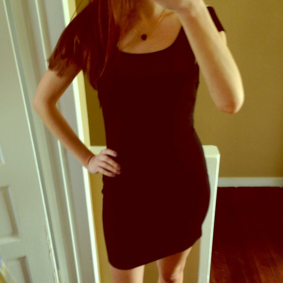 Black backless mesh mini dress