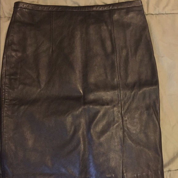 Black leather skirt
