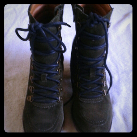Lucky Brand high heel combat boots