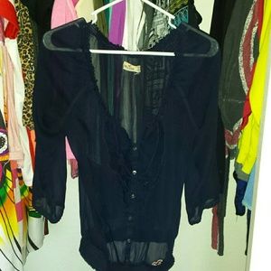 Hollister crop sleeve top