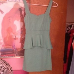 Light teal peplum dress