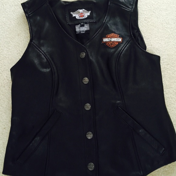 Women's Harley motorcycle vest, leather