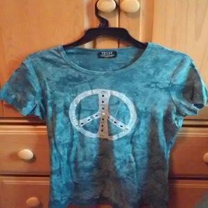 Blue with peace sign that has jewels