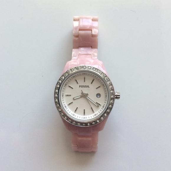 Pink fossil watch