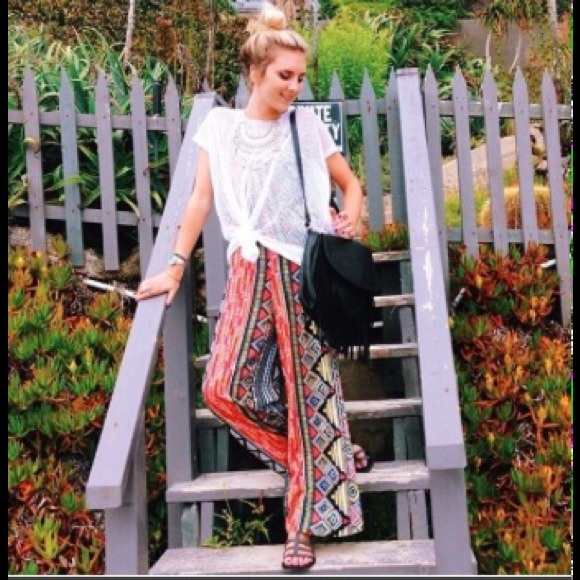 Great palazzo pants nwt wide leg colorful