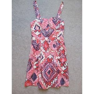 Pink Printed Dress, American Eagle, Size 0/Small