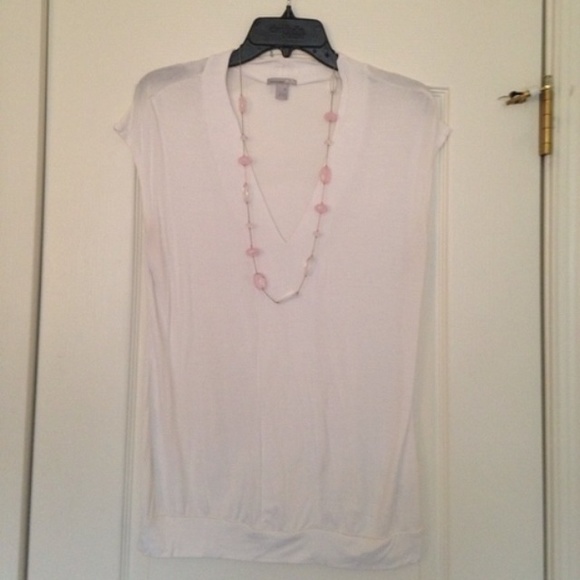 White V-Neck Top