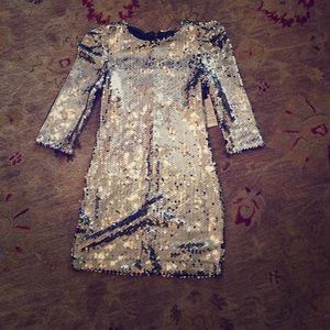 Silver sparkle cocktail dress