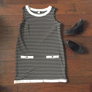 Black & white striped dress