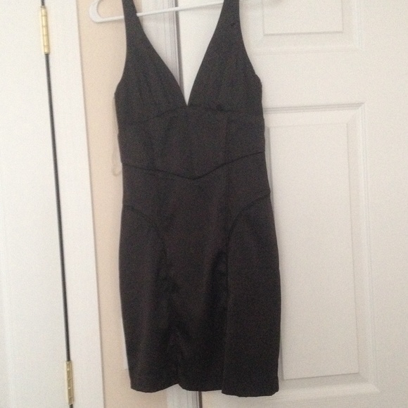 Black Satin pencil mini cocktail dress