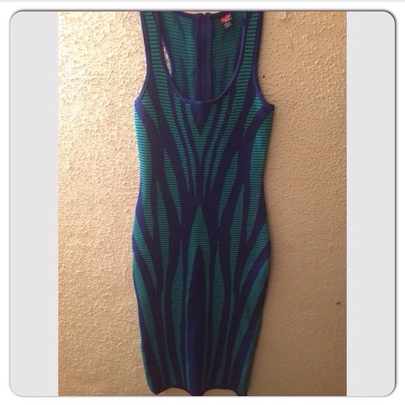 2B Blue Zebra Bodycon Dress