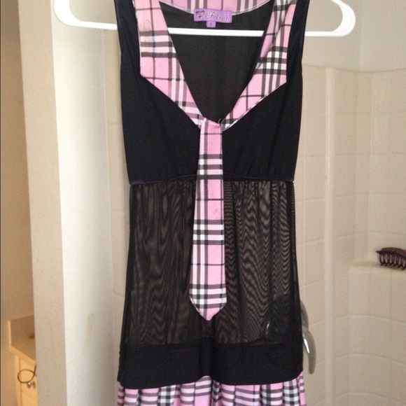 Black and pink lingerie dress