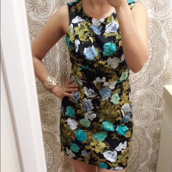 Black with flower pattern cocktail dress