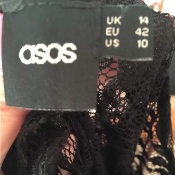 ASOS Black Lace & Peplum LBD - Picture 2 of 4