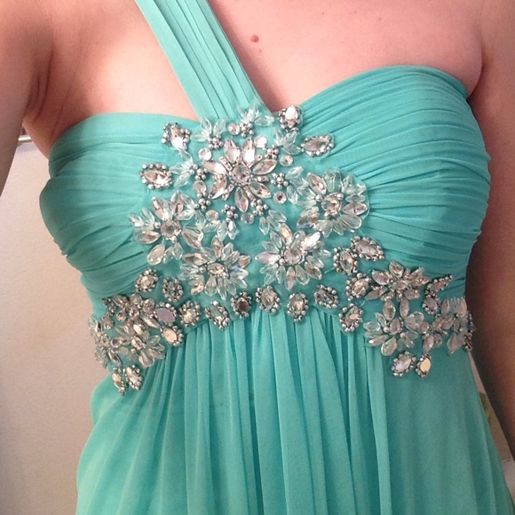 Turquoise prom dress - Picture 3 of 4