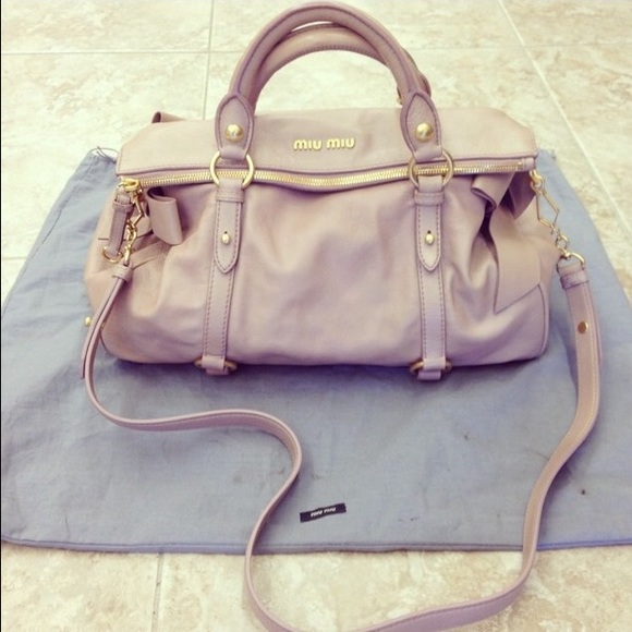 Amazing Miu Miu Blush Pink Leather Two-way Purse