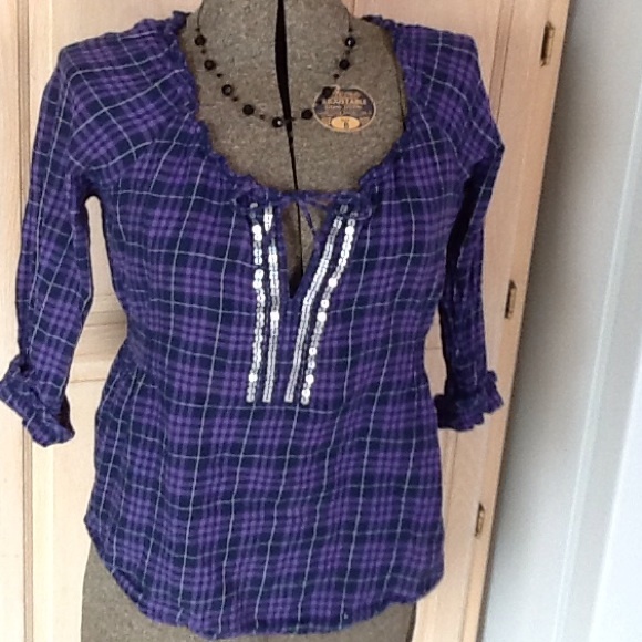 Aeropostale Blue plaid shirt - Picture 1 of 4