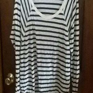 Navy and Ivory striped shirt