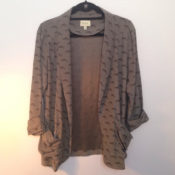 KOCH 100% Silk Gun-printed Blazer (hand printed) - Picture 2 of 4