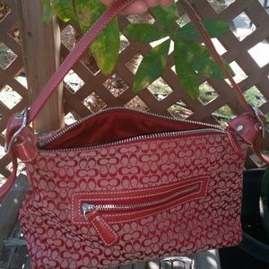 Authentic Coach bag with mini c's in red