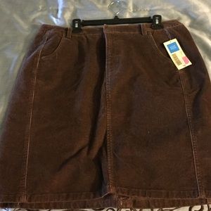 Chocolate brown corduroy skirt