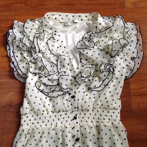 Polka Dot Ruffled Top - Picture 2 of 2