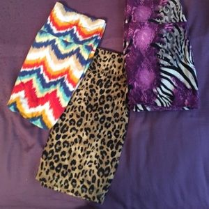 3 printed bodycon skirts