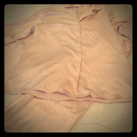 Victorias Secret pink satin pajamas, medium