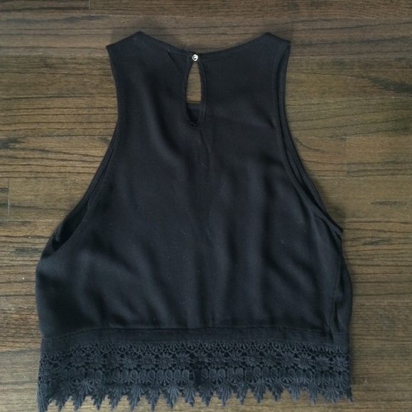 Lush Black Crochet Trim Tank Top - Picture 3 of 4