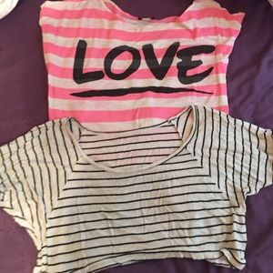 2 striped crop tops