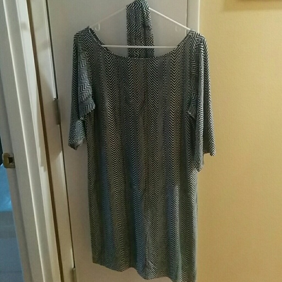 Chevron print jersey dress