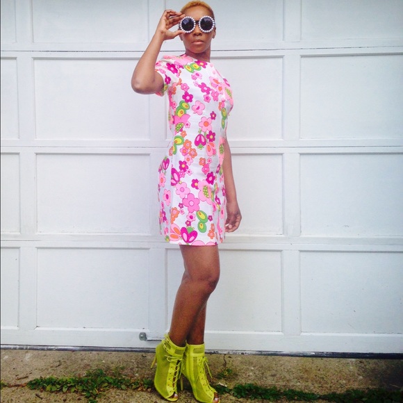 Psychedelic Floral Mod Dress