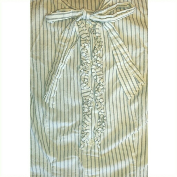 White Pinstripe Blouse - Picture 3 of 3