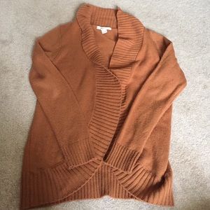Burnt Orange Open Cardigan