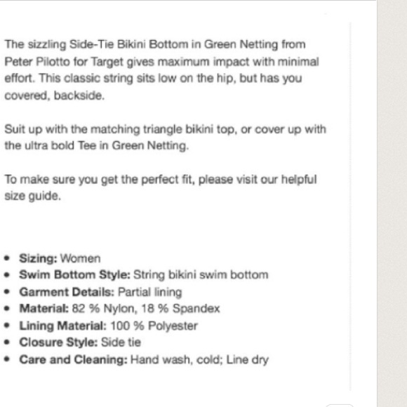 Peter Pilotto Tie Side Bikini Set Green Netting - Picture 3 of 3