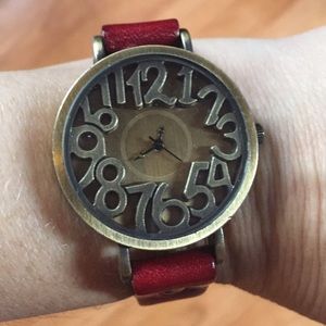 Red fashion watch