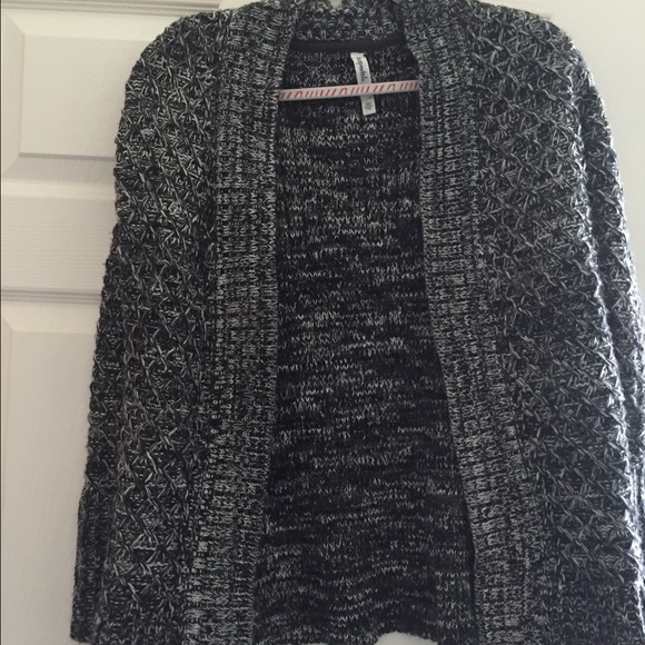 Black and white long cardigan