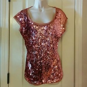Pale Blush Sequin Top