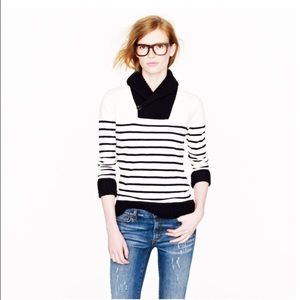 J. Crew Shawl-Collar Striped Sweatshirt