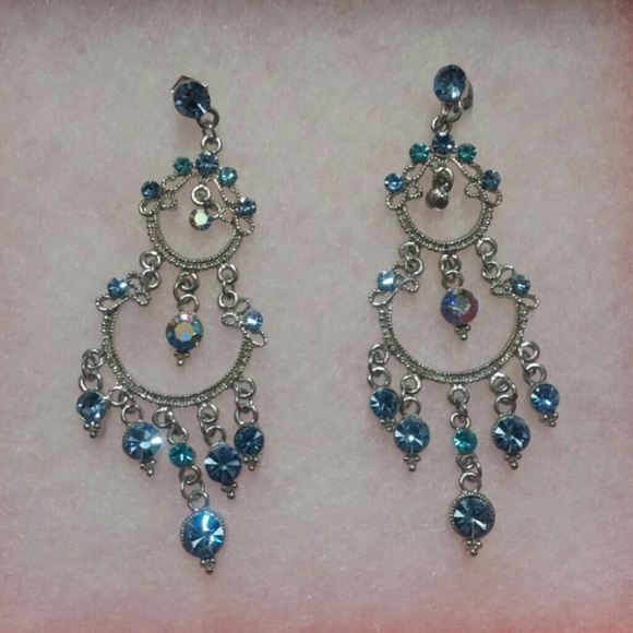 Blue chandelier earrings
