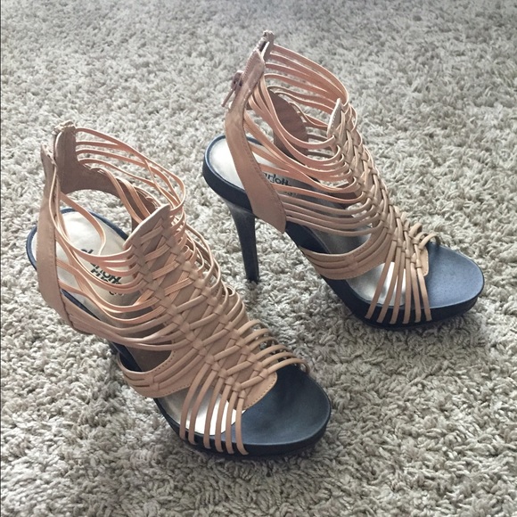 Tan strap heels