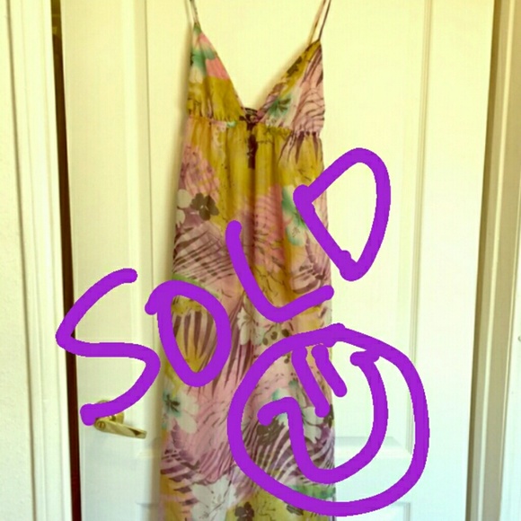 Yellow floral maxi dress