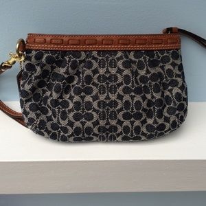 Authentic Denim Coach wristlet