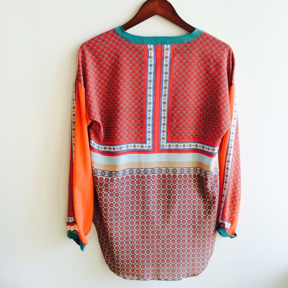 BUNDLEDHP x2[clover canyon] hi-lo patterned blouse - Picture 2 of 4