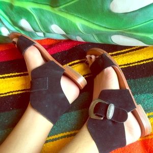 Free people suede buckle sandal