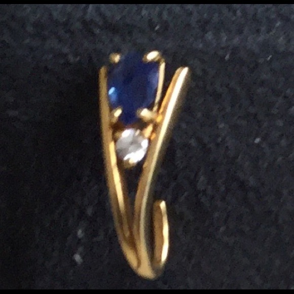 Sapphire and Diamond 14 Karat Earrings - Picture 3 of 3